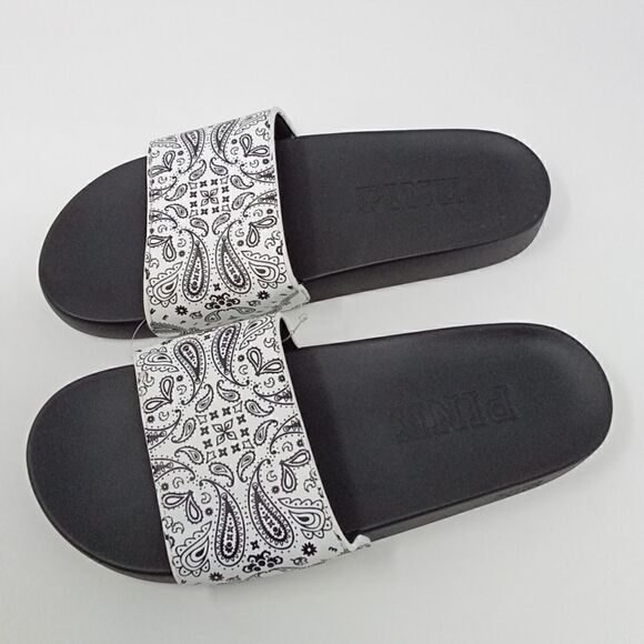VS Pink L PAISLEY Slides Sandals - Picture 2 of 3